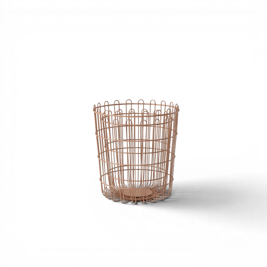 2Li Modern Metal Çamaşır Sepeti Seti - Terracotta