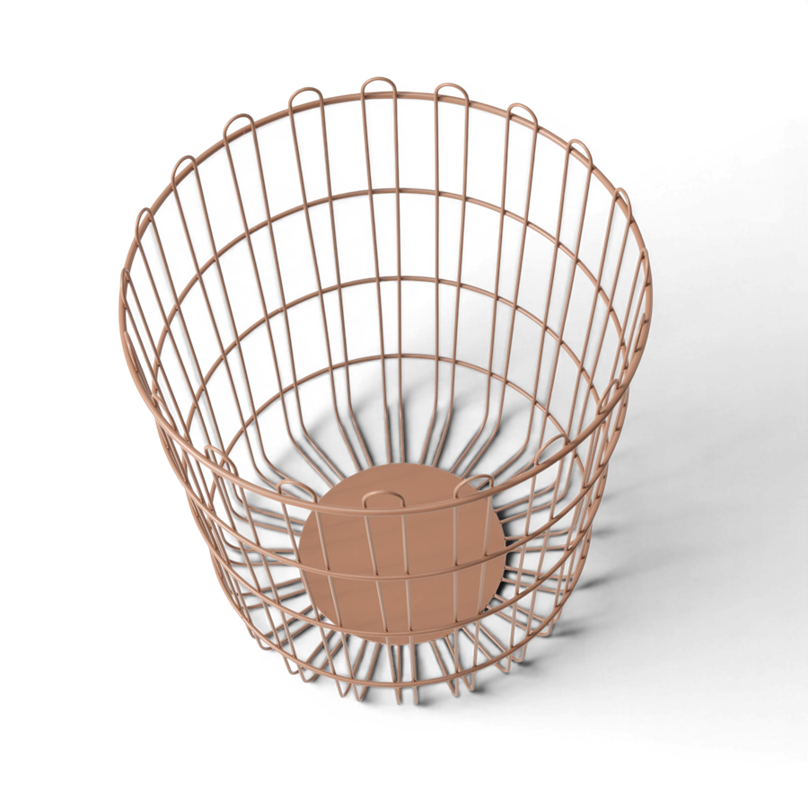 2Li Modern Metal Çamaşır Sepeti Seti - Terracotta