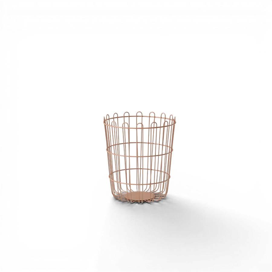 2Li Modern Metal Çamaşır Sepeti Seti - Terracotta