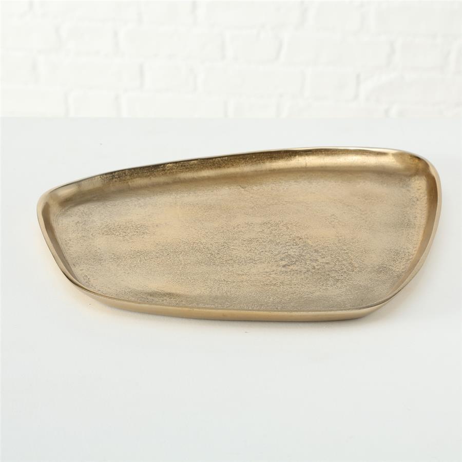 3Lü Gold Dekoratif Tepsi 27Cm-34Cm-42Cm Seti