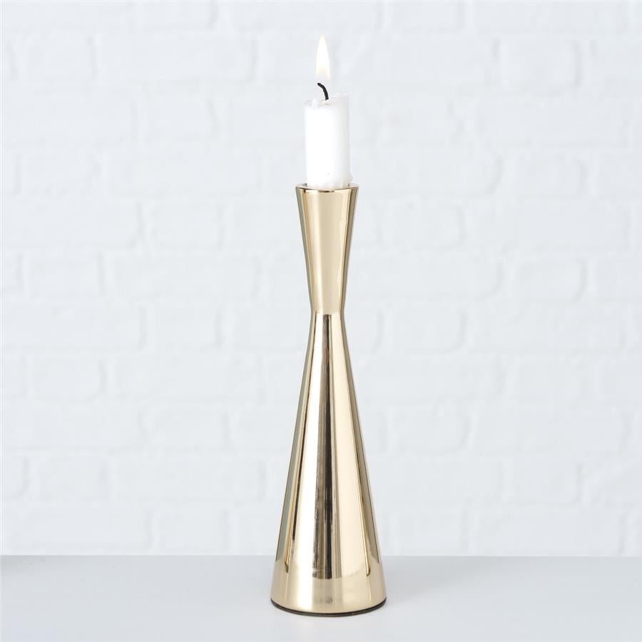 3Lü Gold Yuvarlak Mumluk 20Cm-23Cm-26Cm