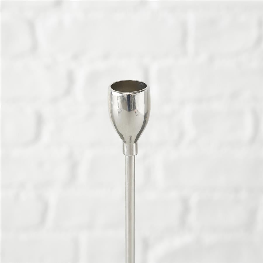 3Lü Gümüş Yuvarlak Mumluk 23Cm-28Cm-33Cm Seti