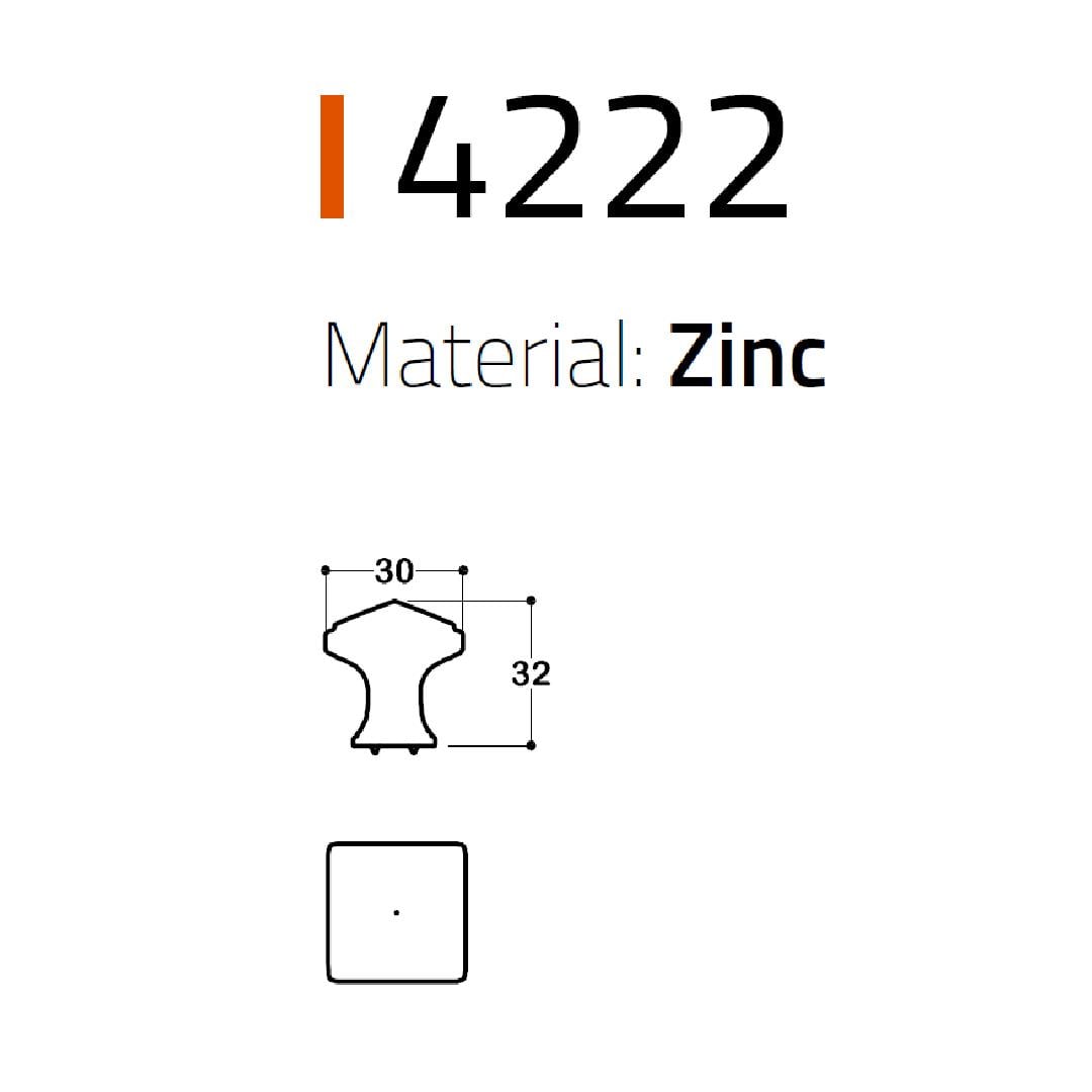 4222 Tek Delikli Düğme Kulp 08 Mm Antik Renk
