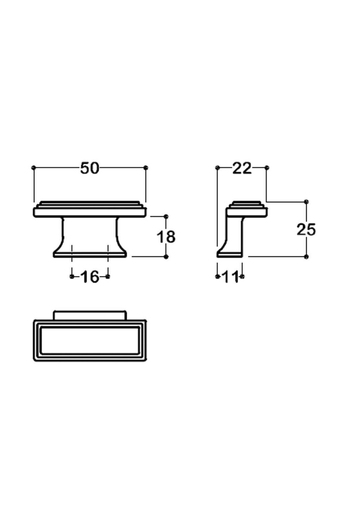 4237 Düğme Kulp Füme Renk Çap 50 X 22 mm