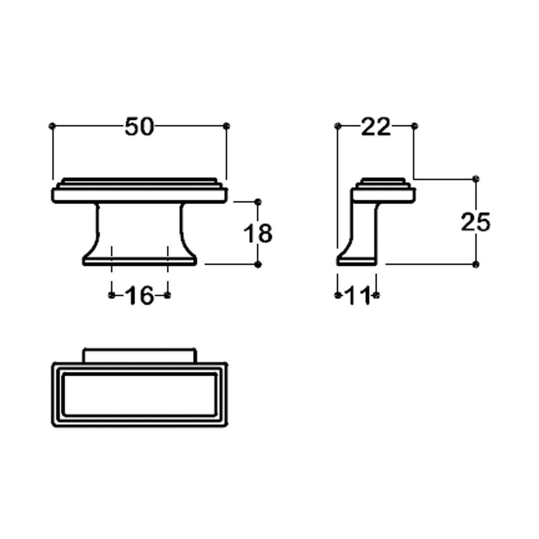 4237 Düğme Kulp Mat Altın Renk Çap 50 X 22 mm