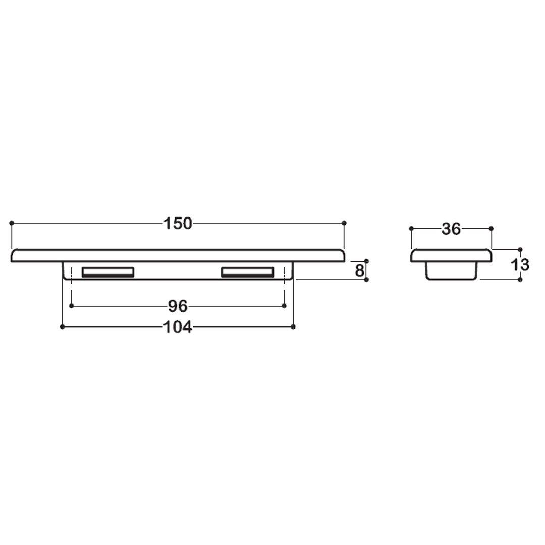 4340 Sürme Kapı Gömme Kulp Saten Renk 96 mm