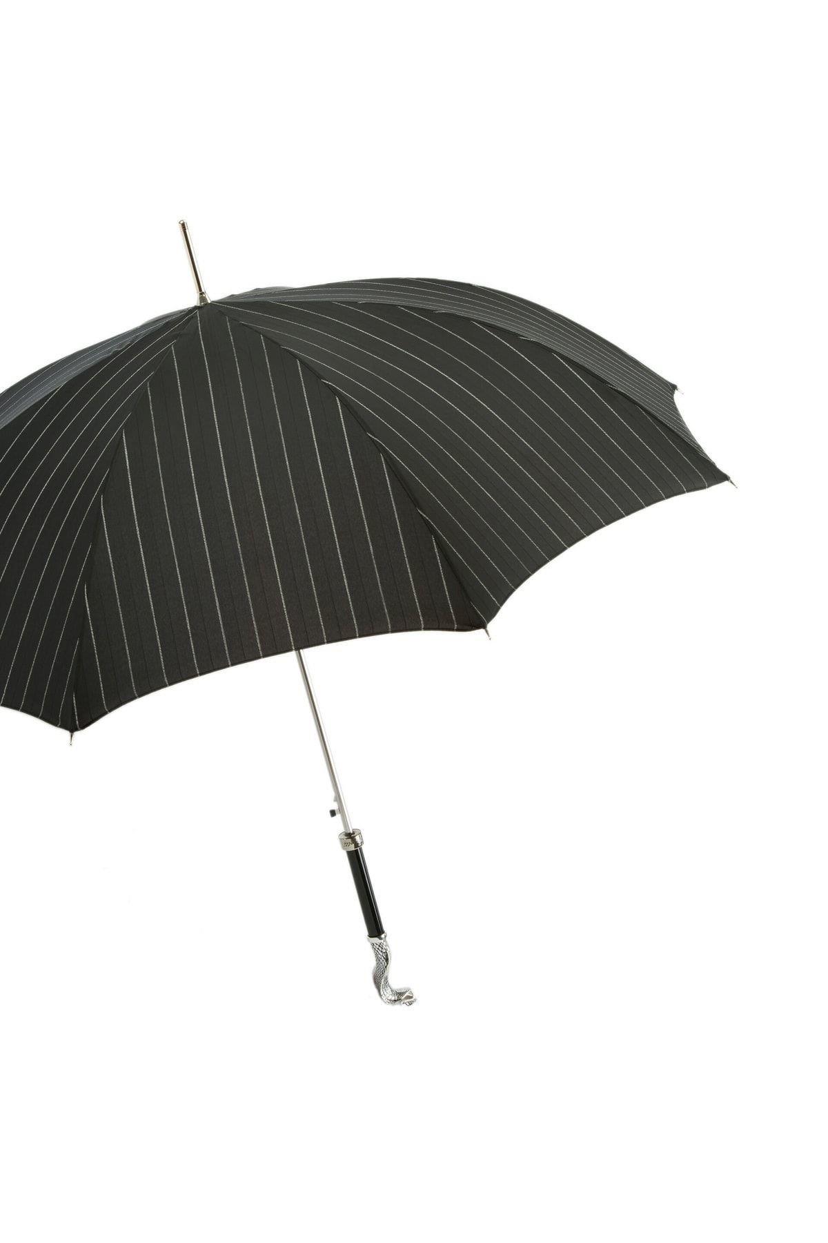Cobra Siyah Çizgili Unisex Otomatik Şemsiye 95 cm