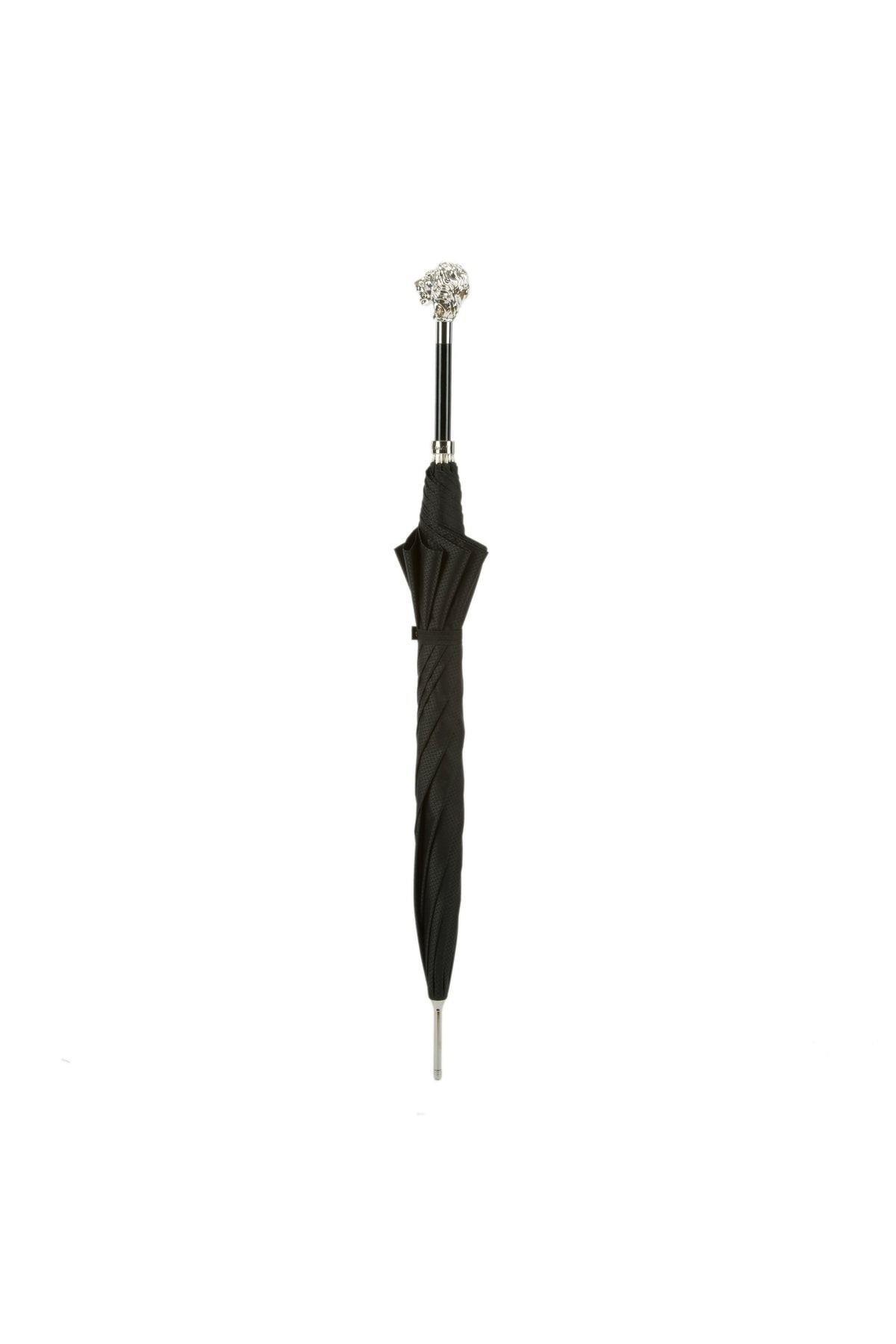 Silver Aslan Figürlü Siyah Unisex Otomatik Şemsiye