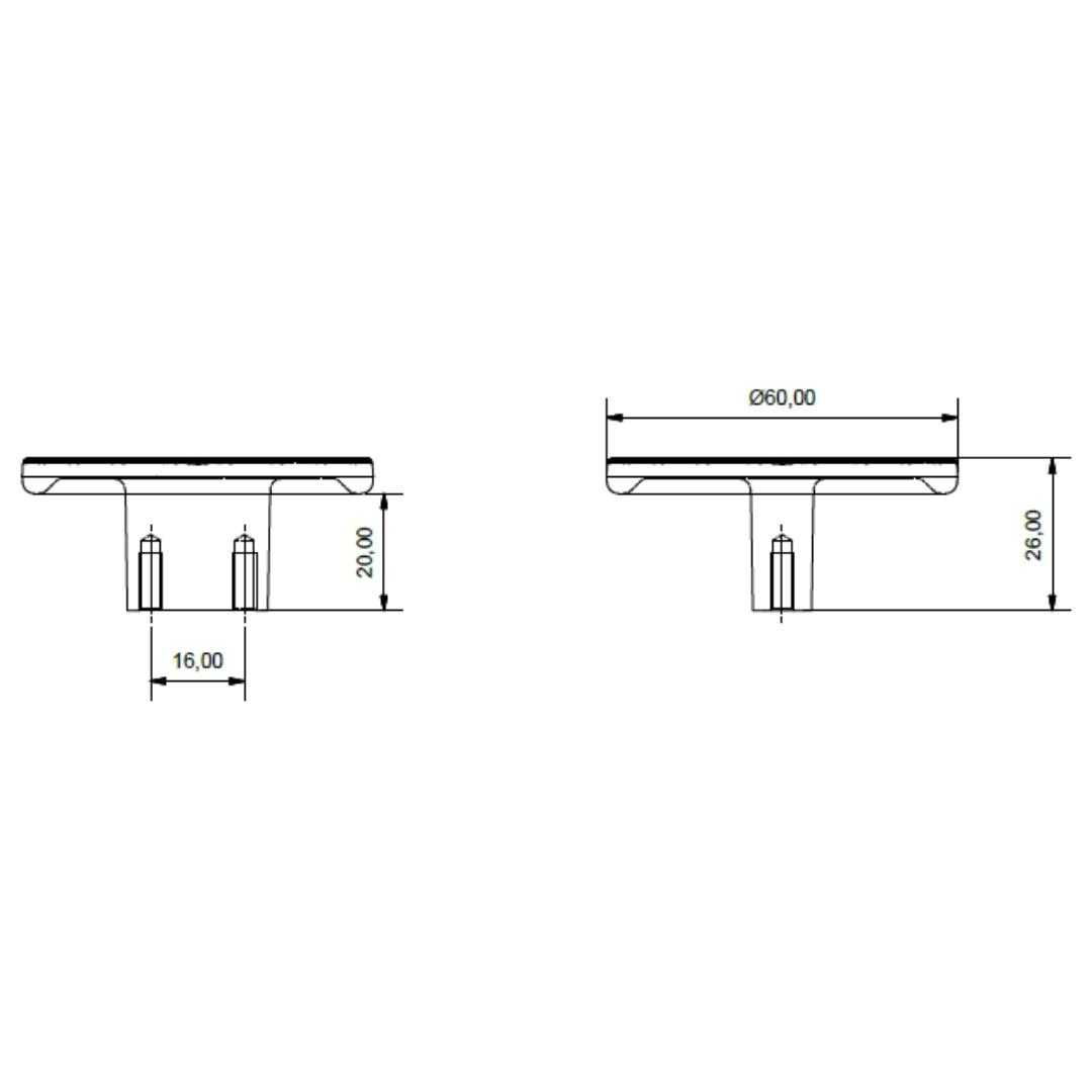 4825 Harmonique Kulp Siyah Renk Çap:60 mm
