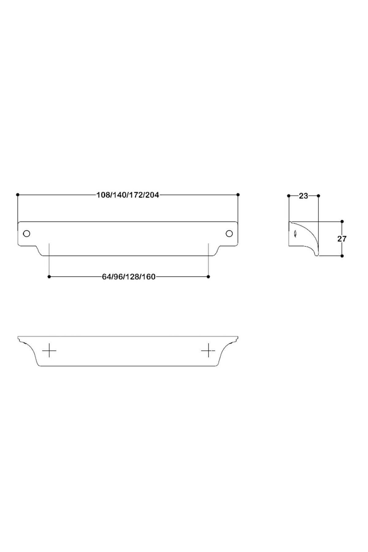 4523 Parlak Nikel Renk Tas Kulp 64 Mm