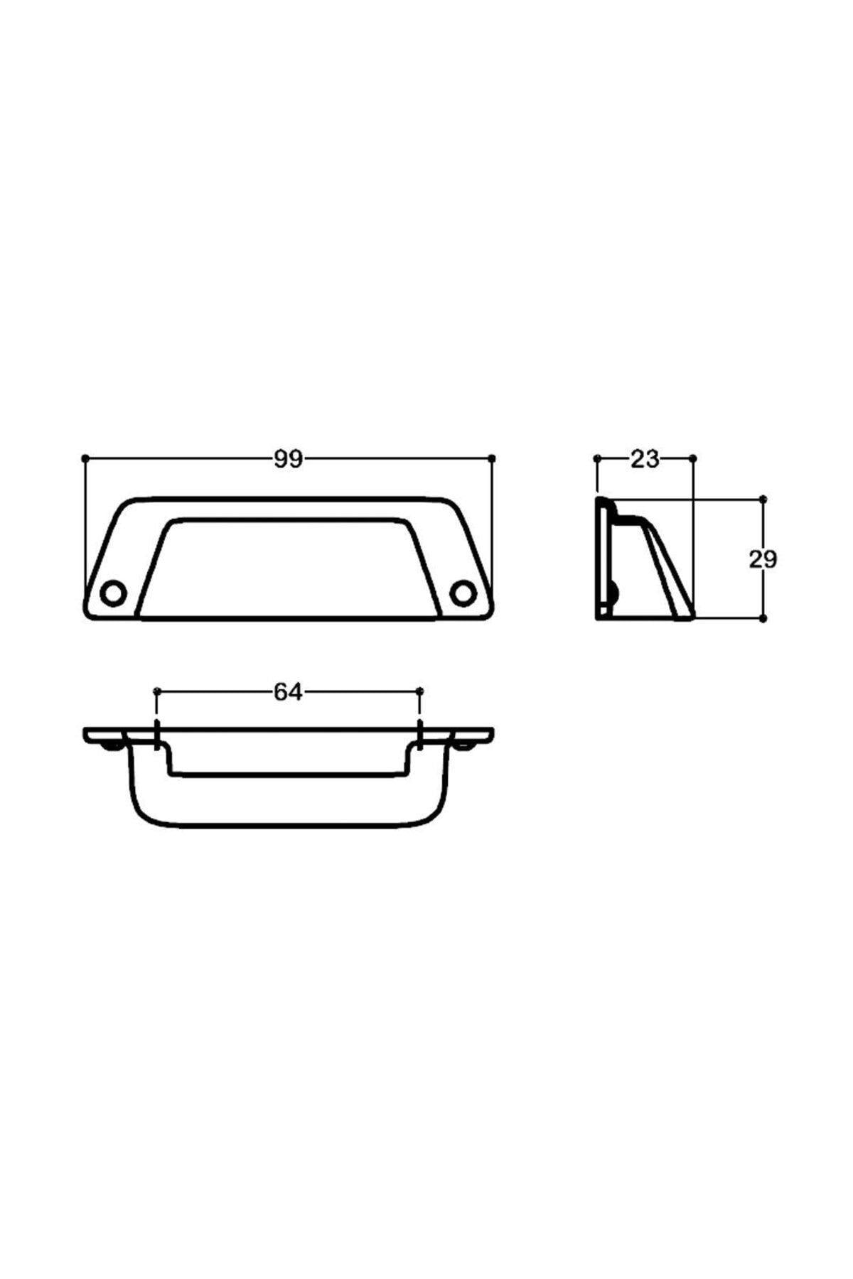 4532 Parlak Nikel Tas Kulp 64 Mm 