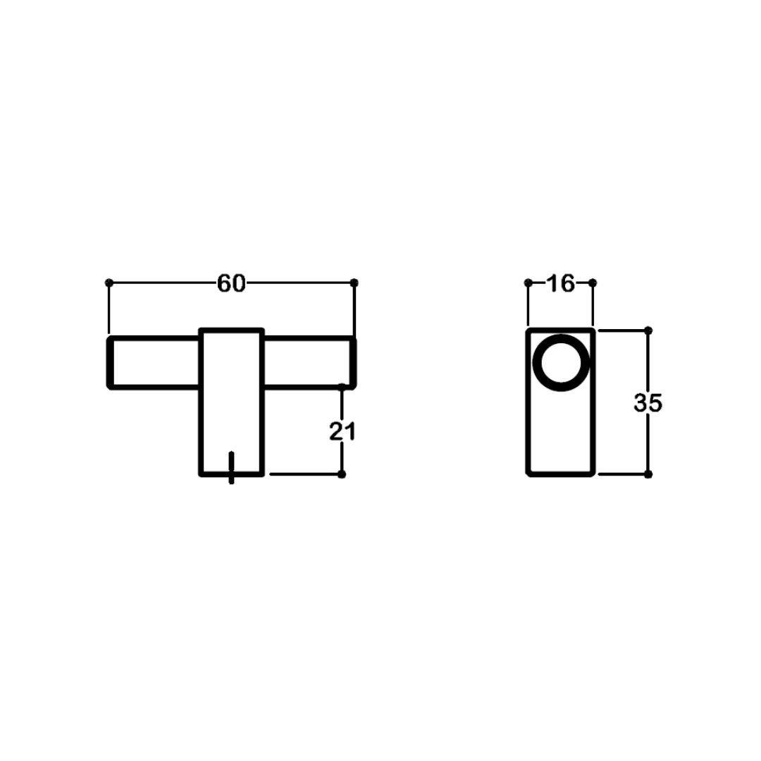 8939 Tek Delikli Kulp Altın Renk 6 cm