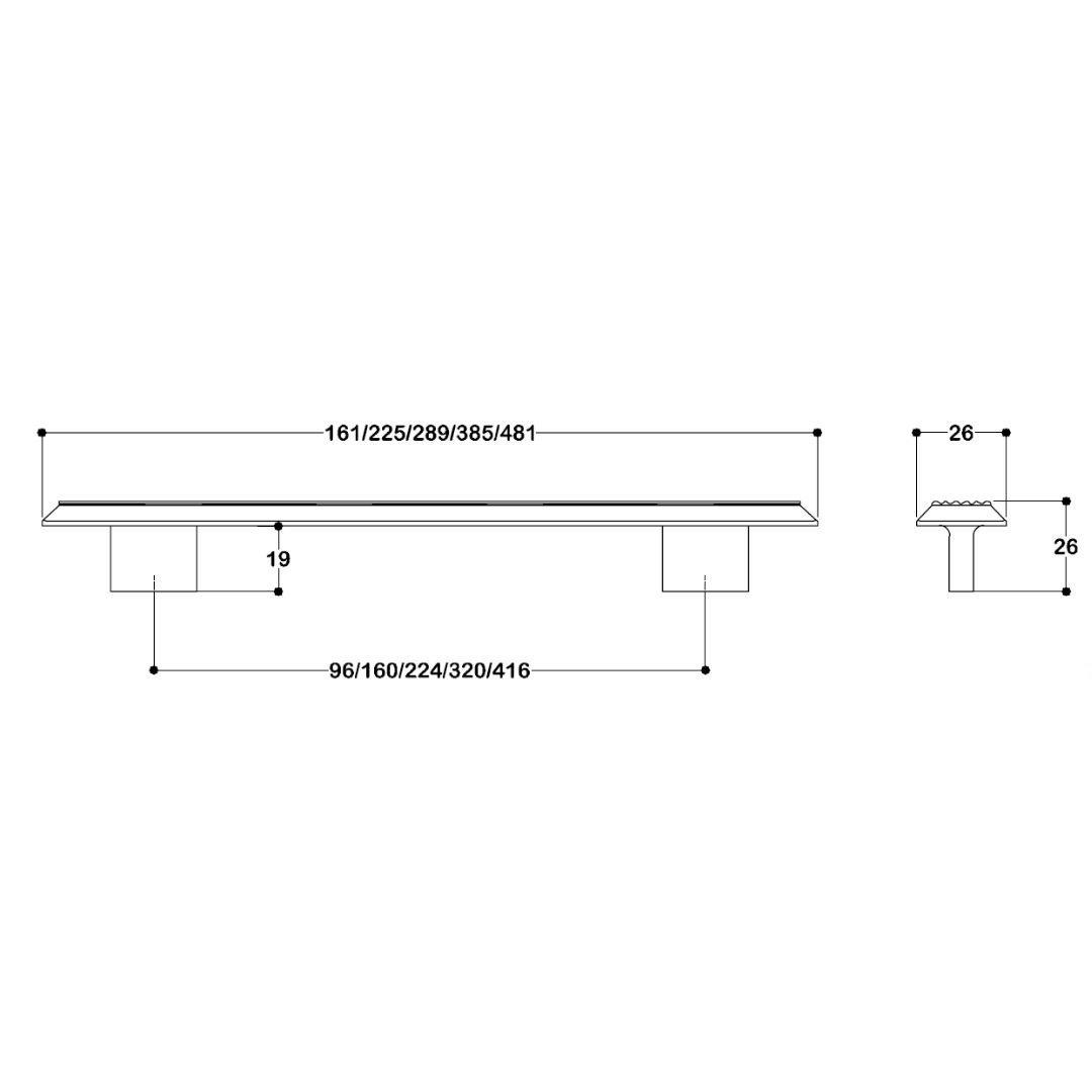 9000 Line-Çizgili Kulp Antik Renk Tek Adet 96 Mm