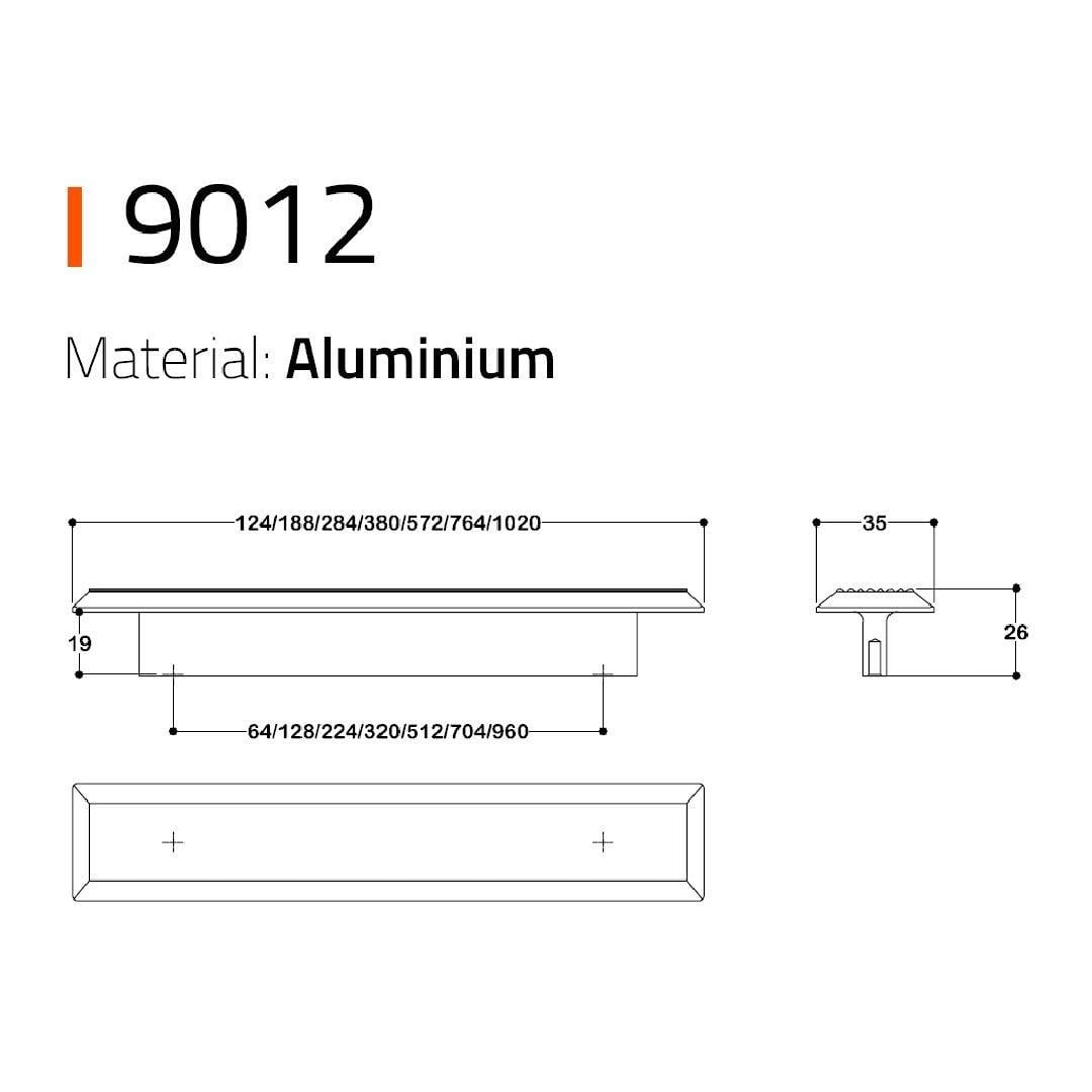 9012 Line-Çizgili Kulp Altın Renk Tek Adet