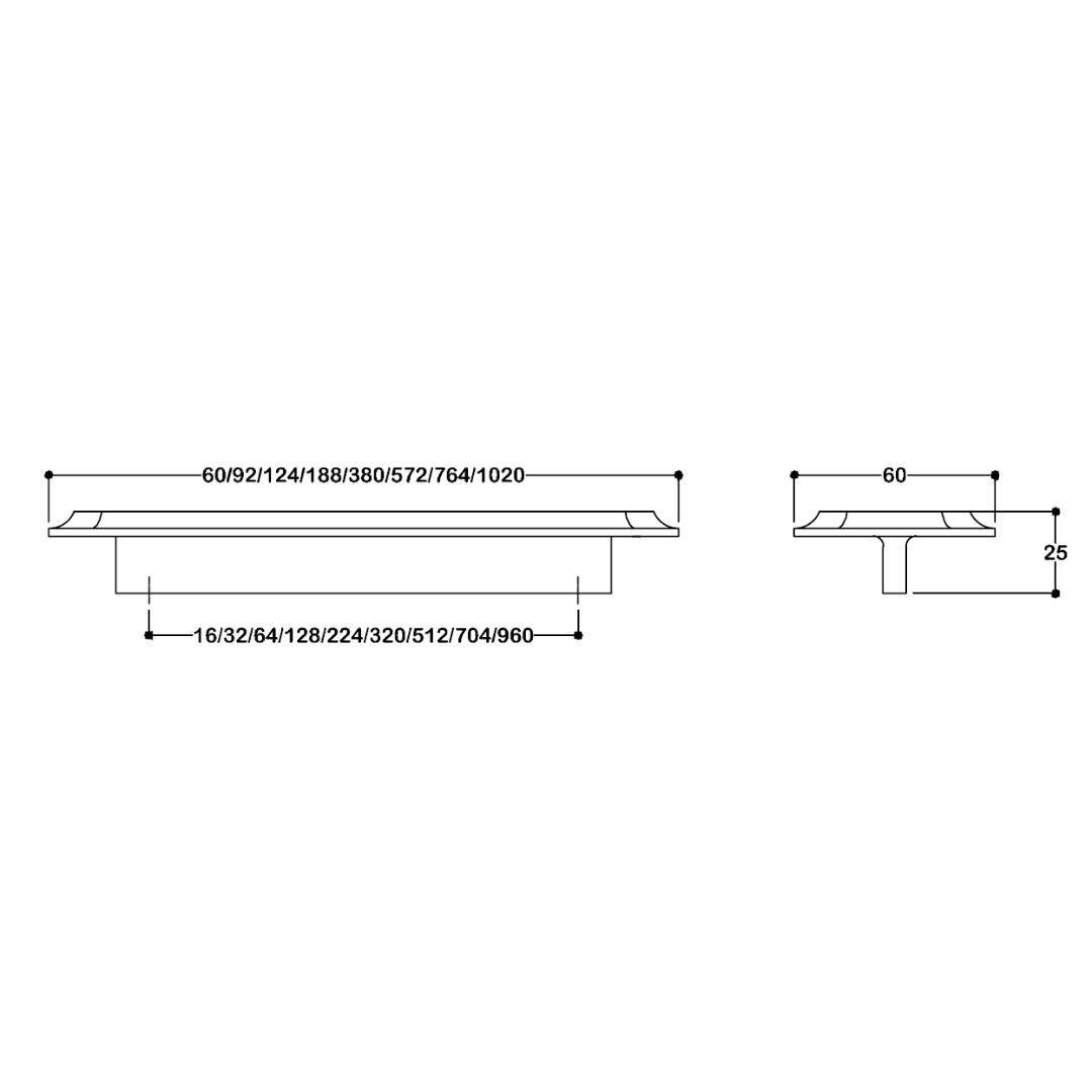 9120 Line-Çizgili Kulp Altın Renk Tek Adet 64 Mm