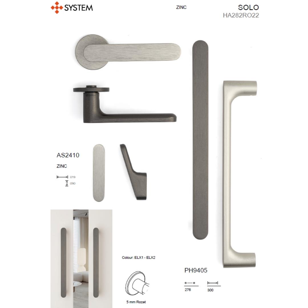 9405 Çekme/Sürgü Kapı Kolu Kalaylı Siyah Saten Renk 27.6 cm