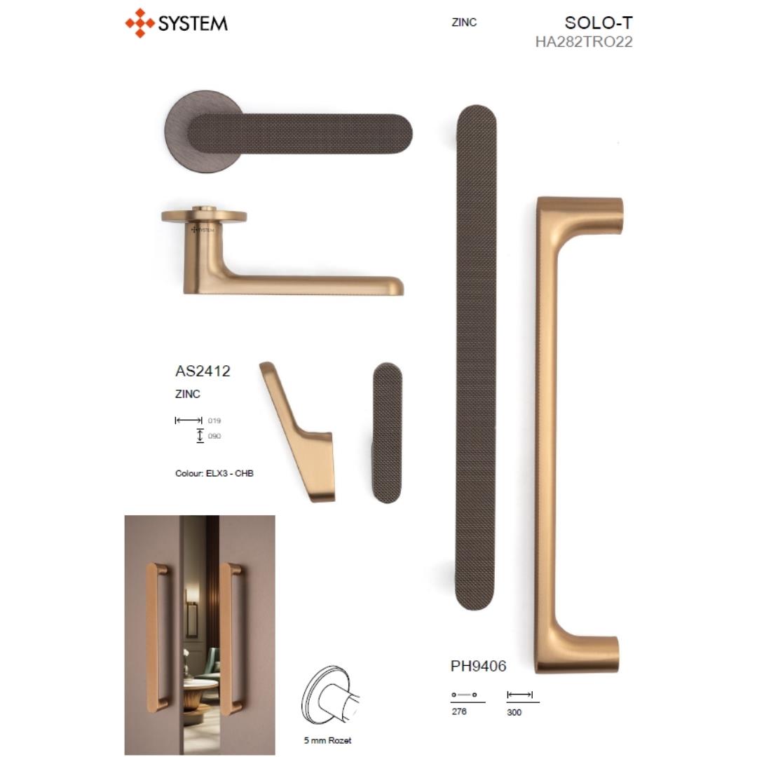 9406 Çekme/Sürgü Kapı Kolu Koyu Bronz Saten 27.6 cm