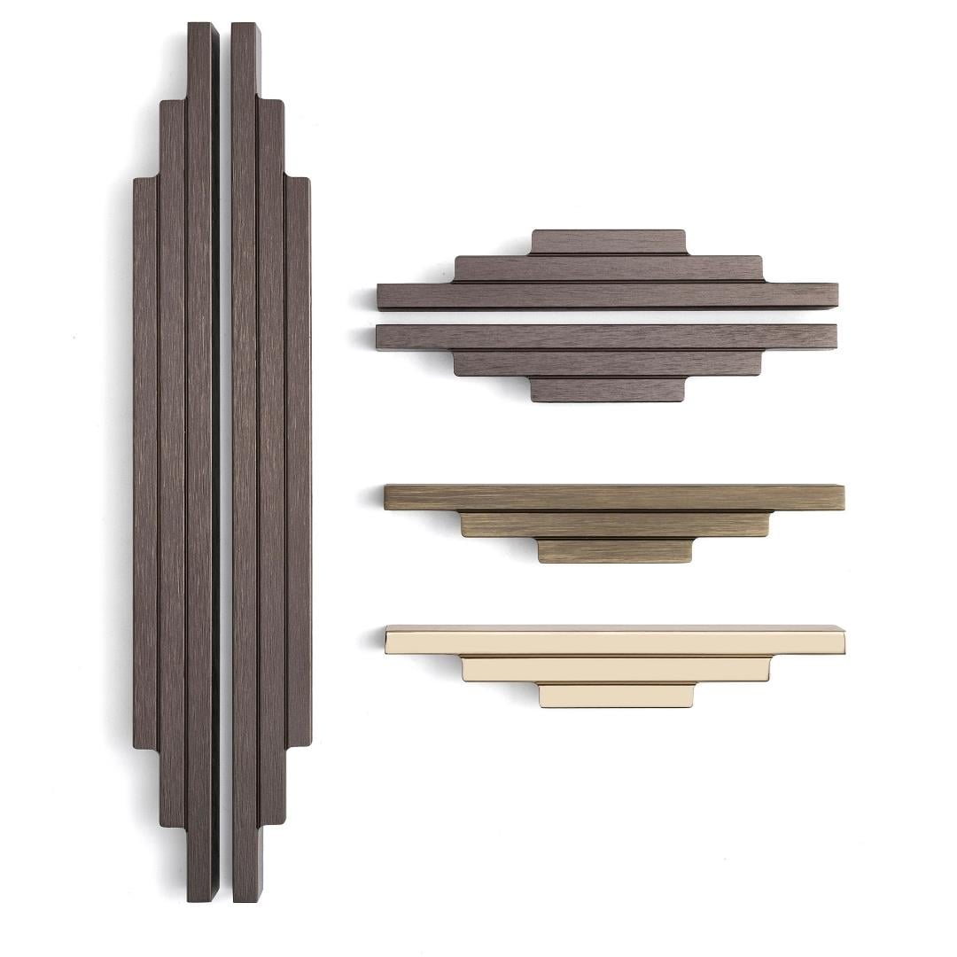9429 Modern Çizgili Kulp Koyu Bronz Saten Renk