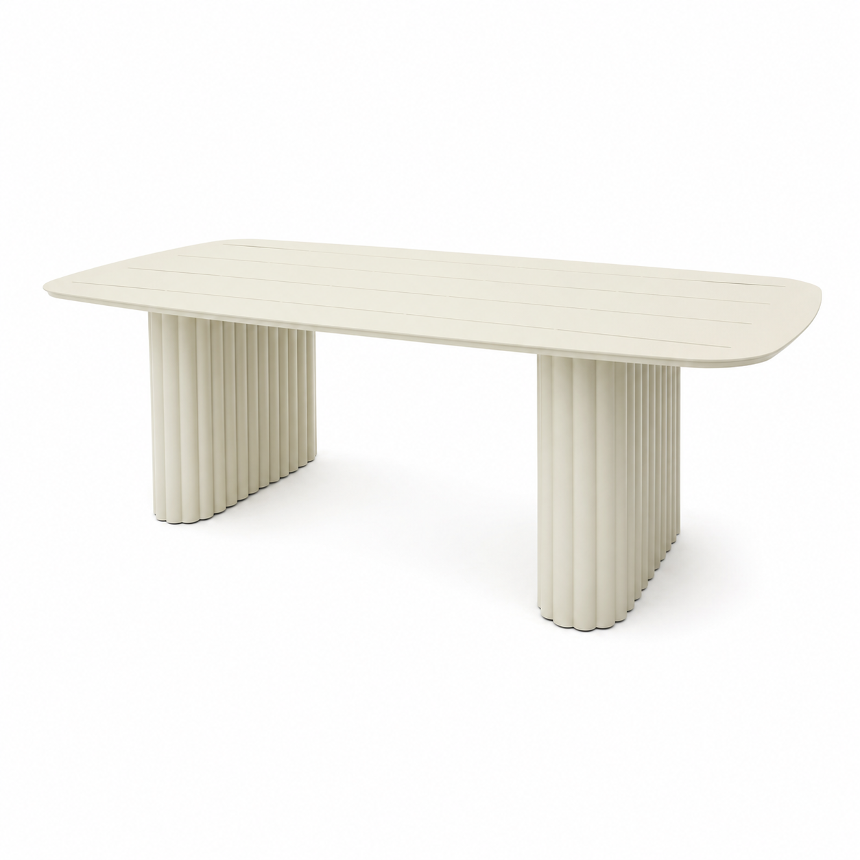 Alüminyum Dış Mekan Yemek Masası 240 x 110 cm Bej