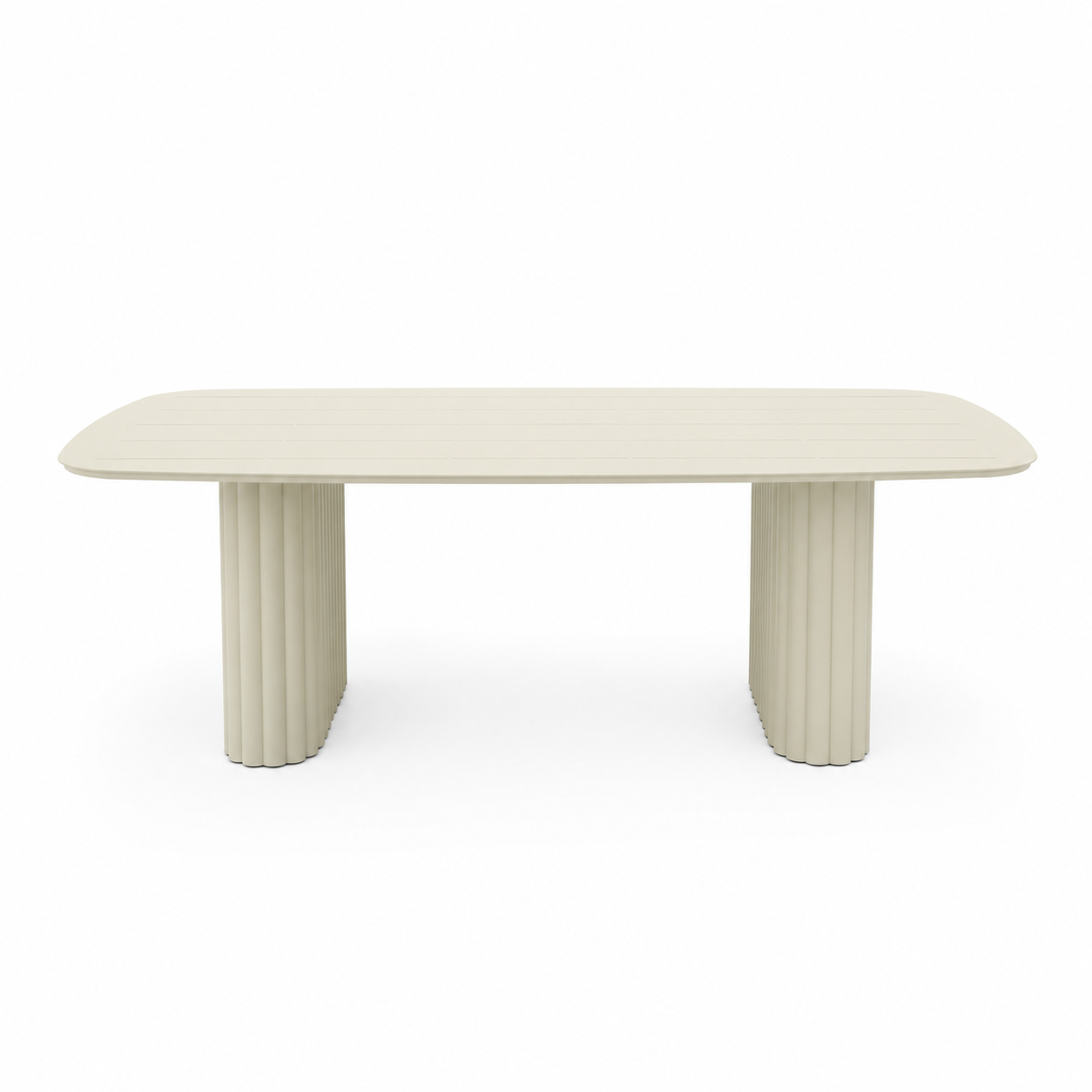 Alüminyum Dış Mekan Yemek Masası 240 x 110 cm Bej