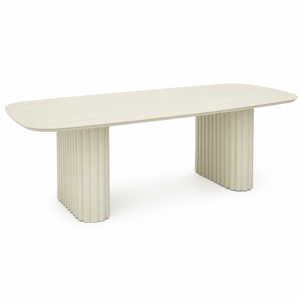 Alüminyum Dış Mekan Yemek Masası 240 x 110 cm Bej