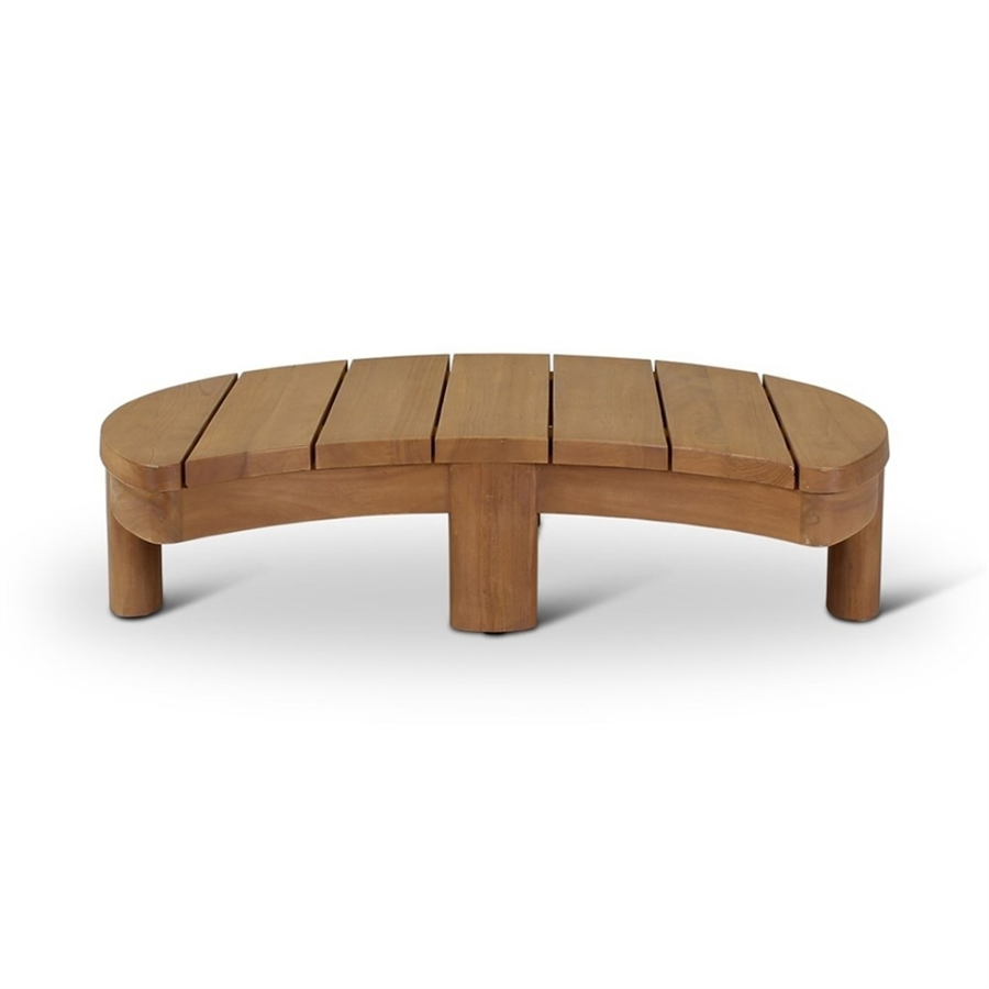AMBON Tik Ağacından Dış Mekan Doğal Sehpa 90x70 cm