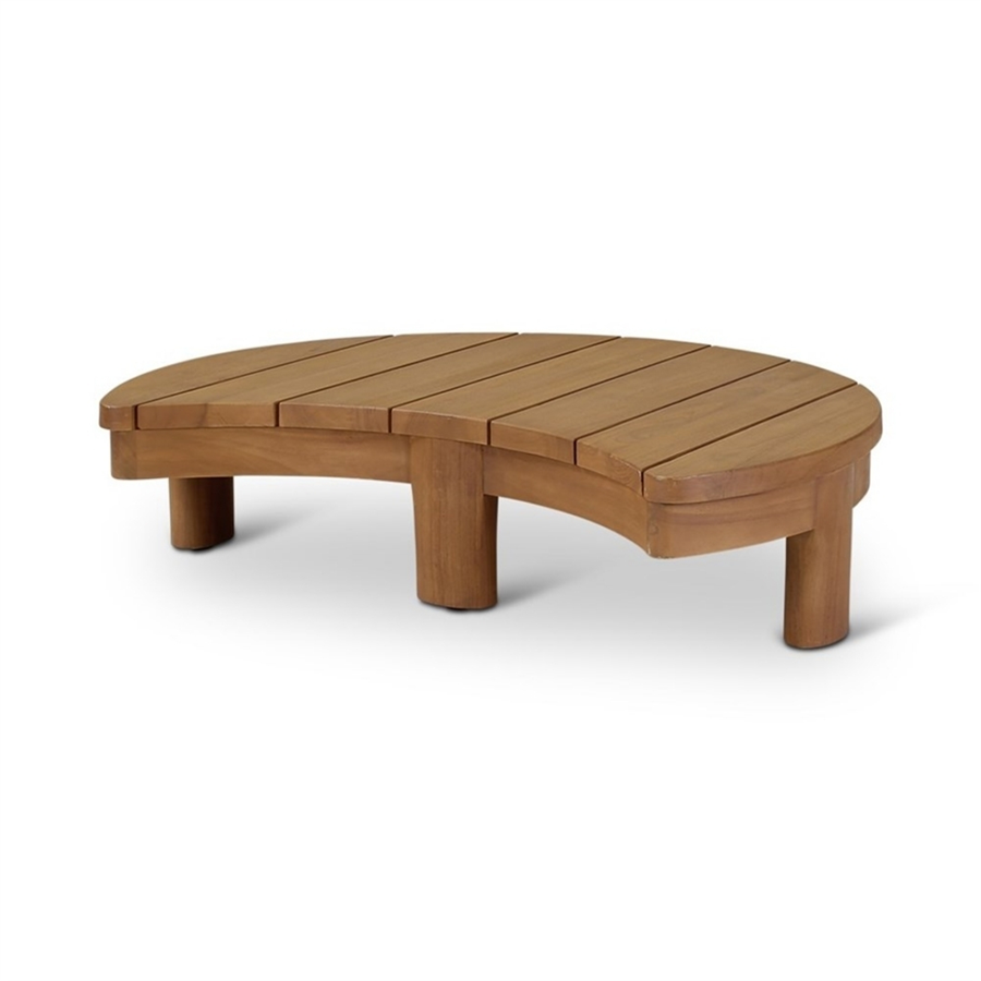 AMBON Tik Ağacından Dış Mekan Doğal Sehpa 90x70 cm