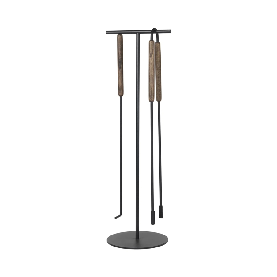 ASHI 3 Parça Şömine Seti Kahverengi Ø22 cm