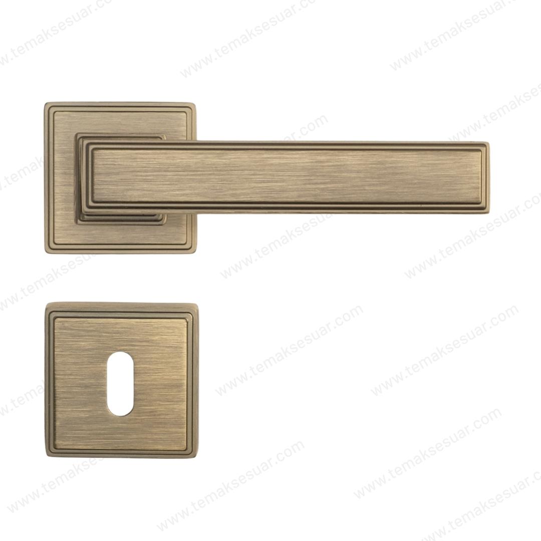 Assos Rozetli Kapı Kolu Antik Renk