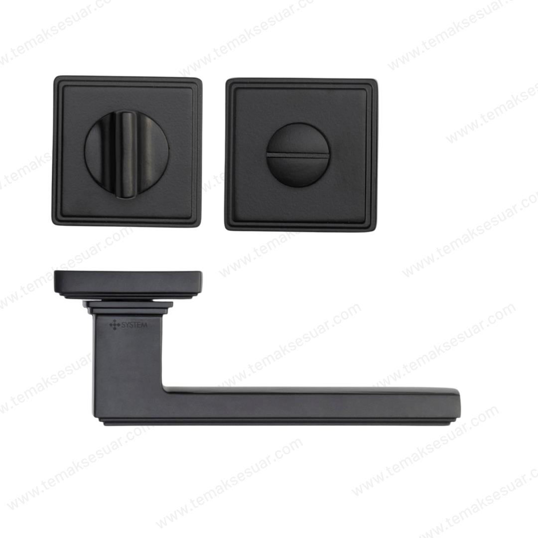 Assos Rozetli Kapı Kolu Mat Siyah Renk