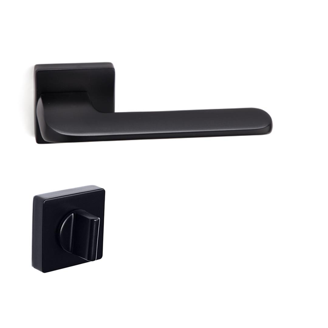 Atlas Rozetli Kapı Kolu Takımı Siyah Renk