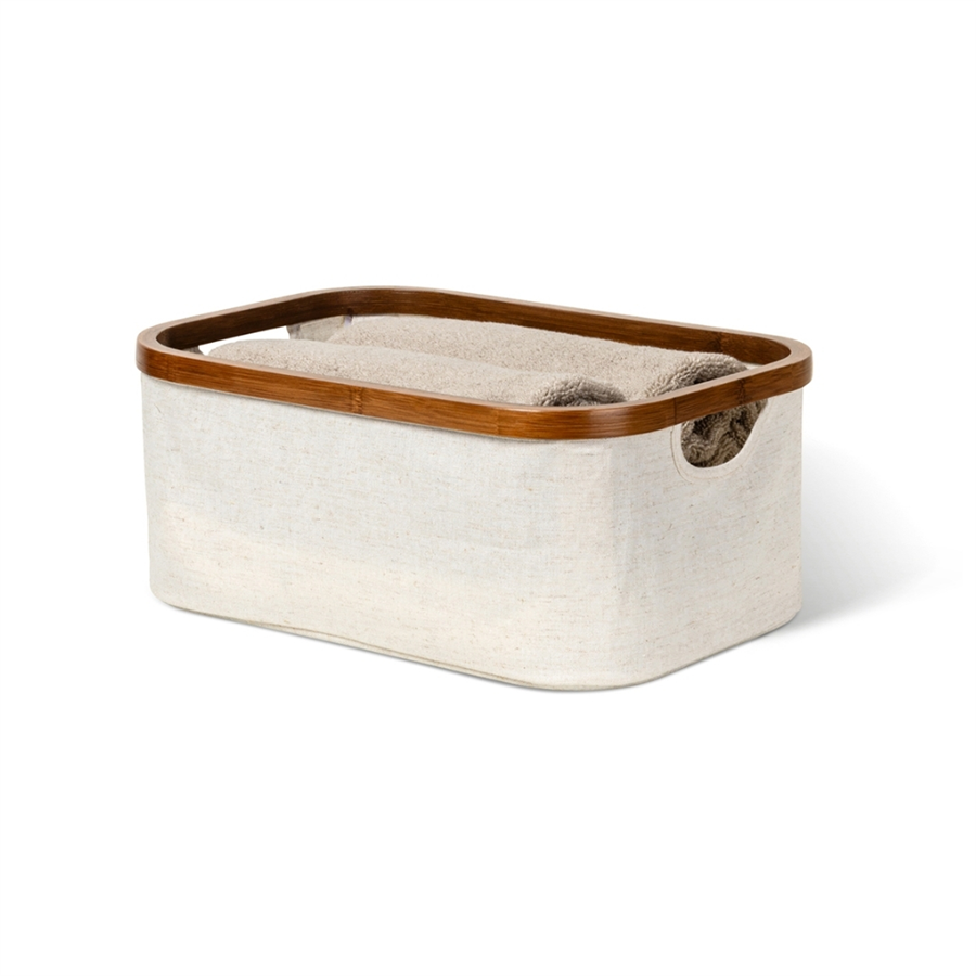 Bambu Saklama Sepeti Keten 30x30x30 cm