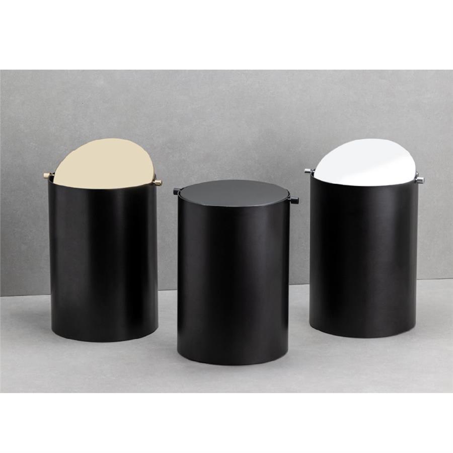 Banyo Çöp Kovası 3 Lt Siyah|Gold 253x175x175 mm