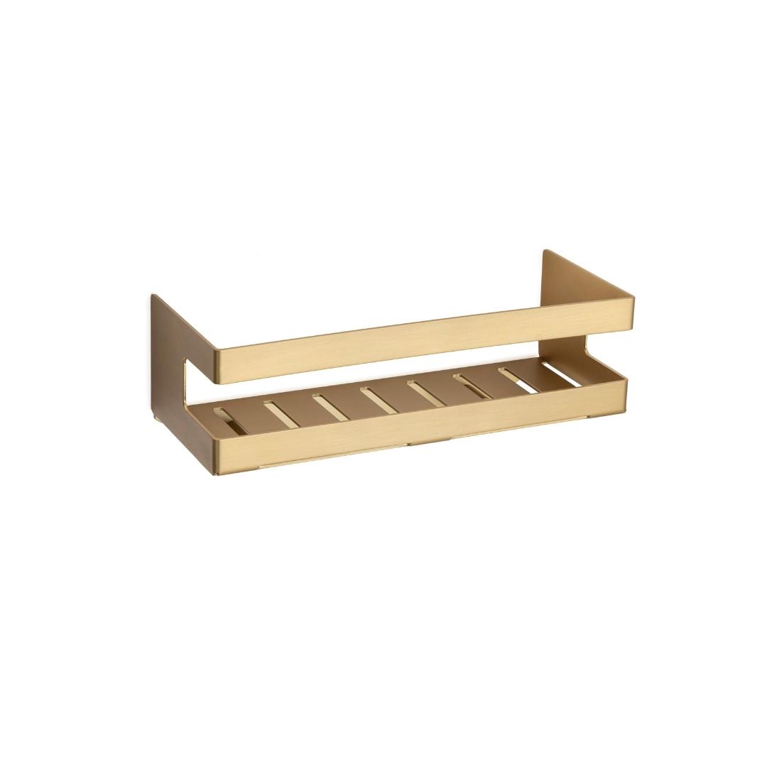 Duvara Monte Banyo Duş Raf Sistemi Altın Saten 25 cm