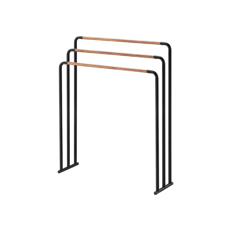 Banyo Havlu Askısı Siyah/Ahşap Uzunluk 70x19x83 cm