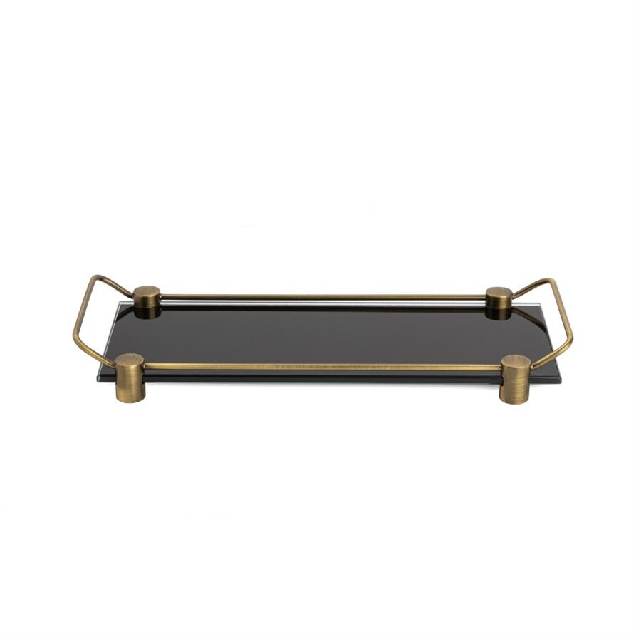 Tezgah Üstü Banyo Tepsi Cam Siyah|Antik 36x125x312 mm