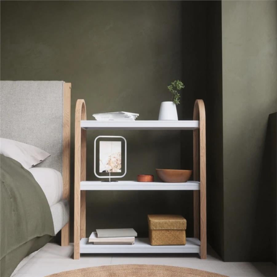 Bellwood 3 Katlı Raf Beyaz/Doğal Renk 90x72 cm