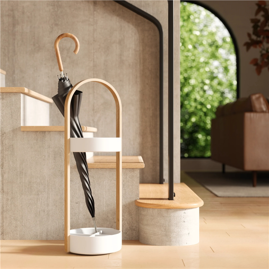 Bellwood Şemsiye Standı Beyaz-Doğal 68 cm