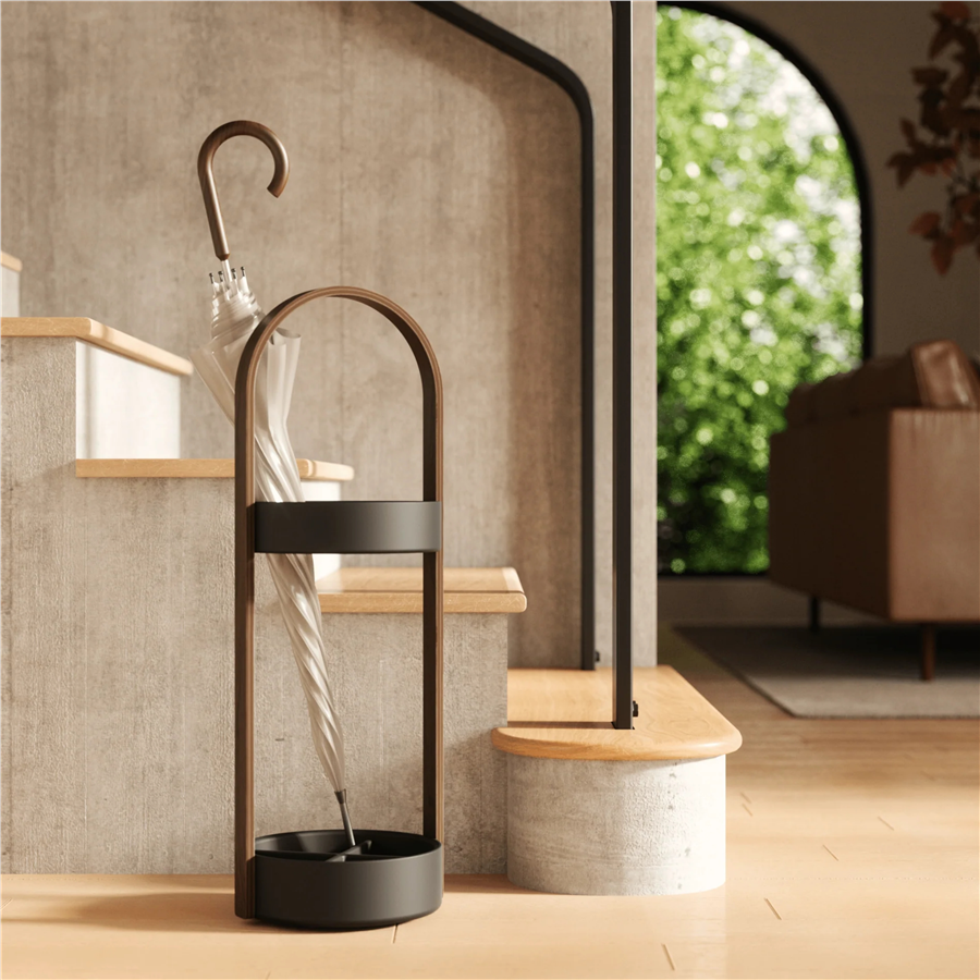 Bellwood Şemsiye Standı Siyah-Ceviz 68 cm