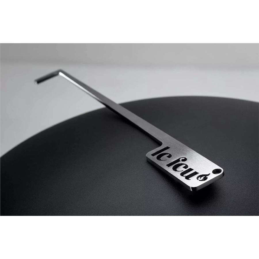 Beyaz Kubbe Şömine & Öğütülmüş Ahşap Cilalı Çelik Brülör (Büyük Ayak) / White Ground Wood High Polished Steel-Soaptreated Oak-Steel Burner