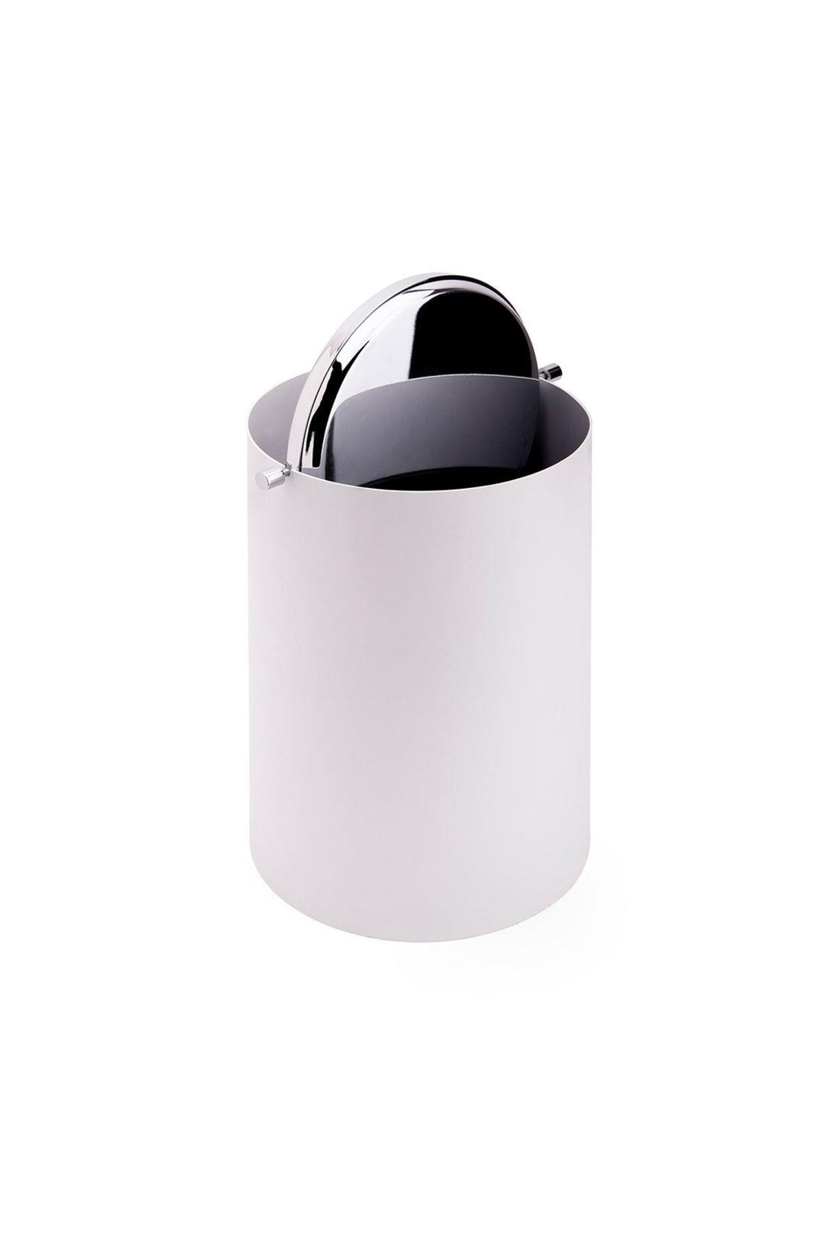 Banyo Çöp Kovası 3 Lt Beyaz|Krom 253x175x175 mm