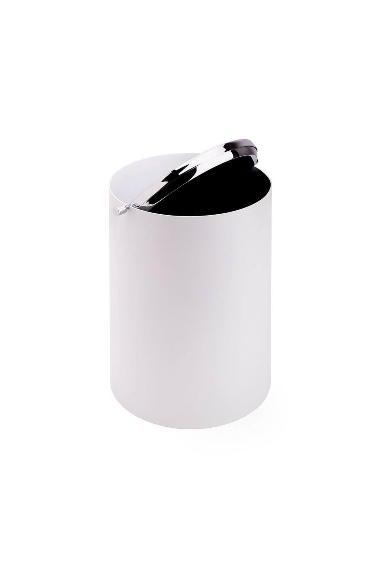 Banyo Çöp Kovası 3 Lt Beyaz|Krom 253x175x175 mm