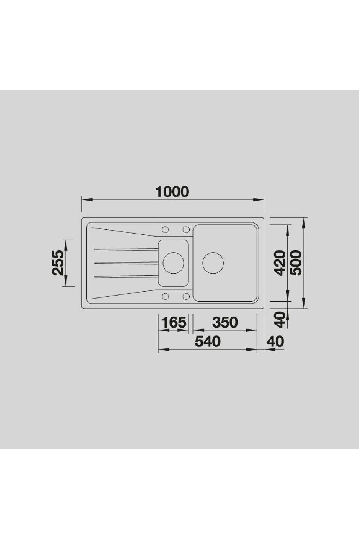 Blanco Sona 6 S Tezgah Üstü 1.5 Gözlü Her İki Yöne Kullanılabilir Granit Evye Siyah
