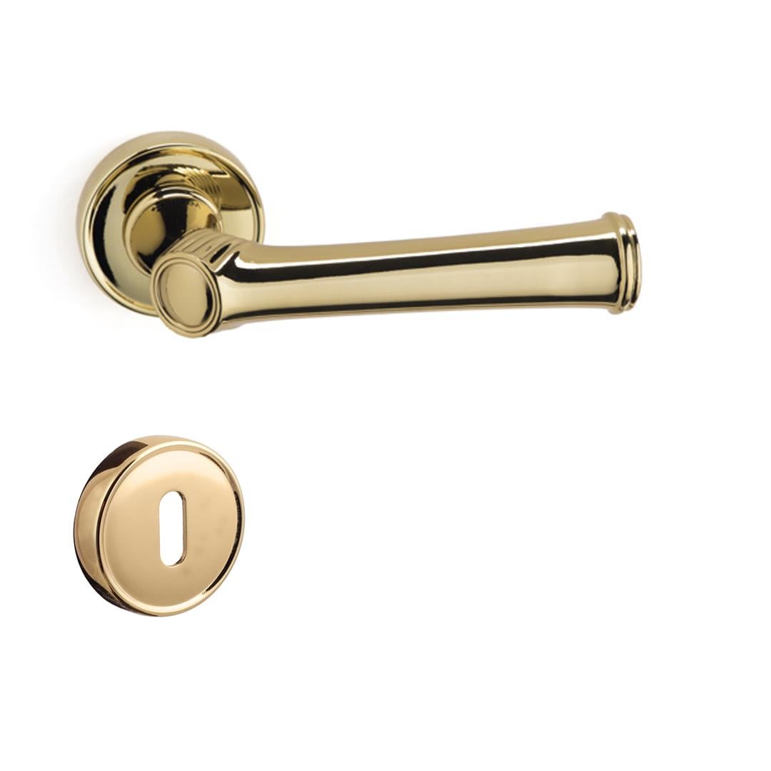 Bolıvıa Rozetli Kapı Kolu Takımı Altın Renk