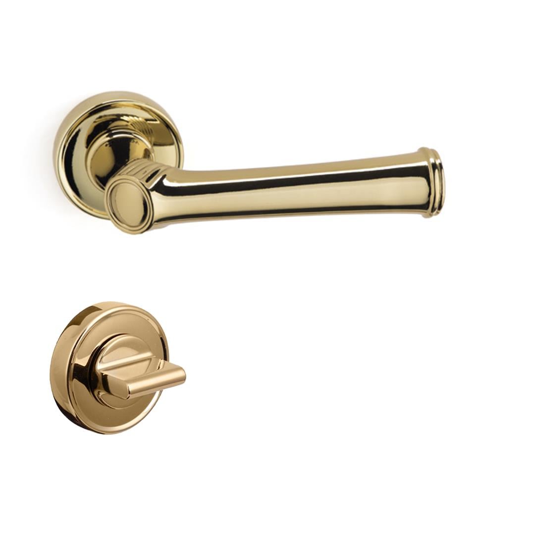 Bolıvıa Rozetli Kapı Kolu Takımı Altın Renk