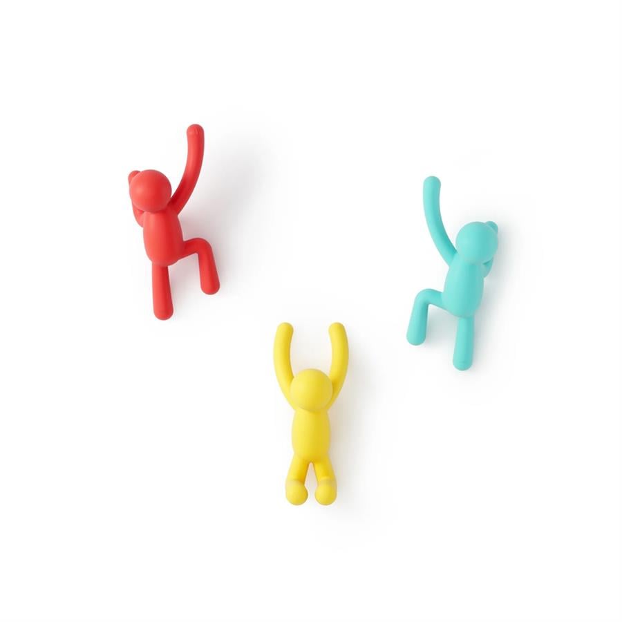 Buddy Duvar Kancaları, 3lü Set Çok Renkli