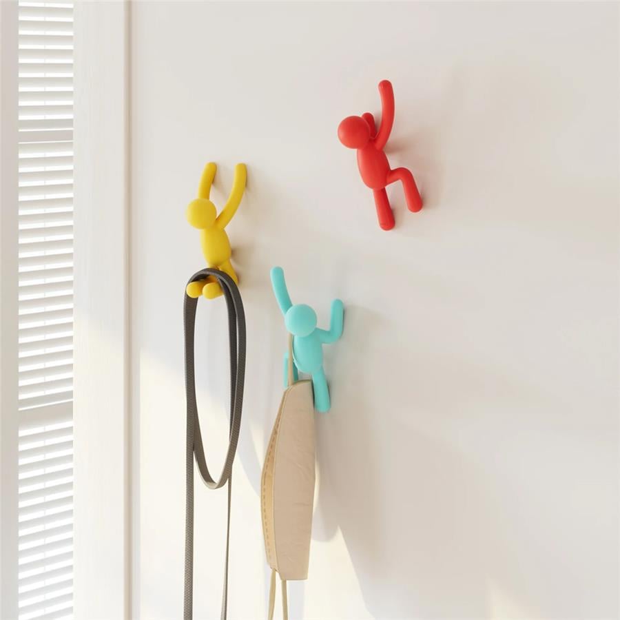 Buddy Duvar Kancaları, 3lü Set Çok Renkli