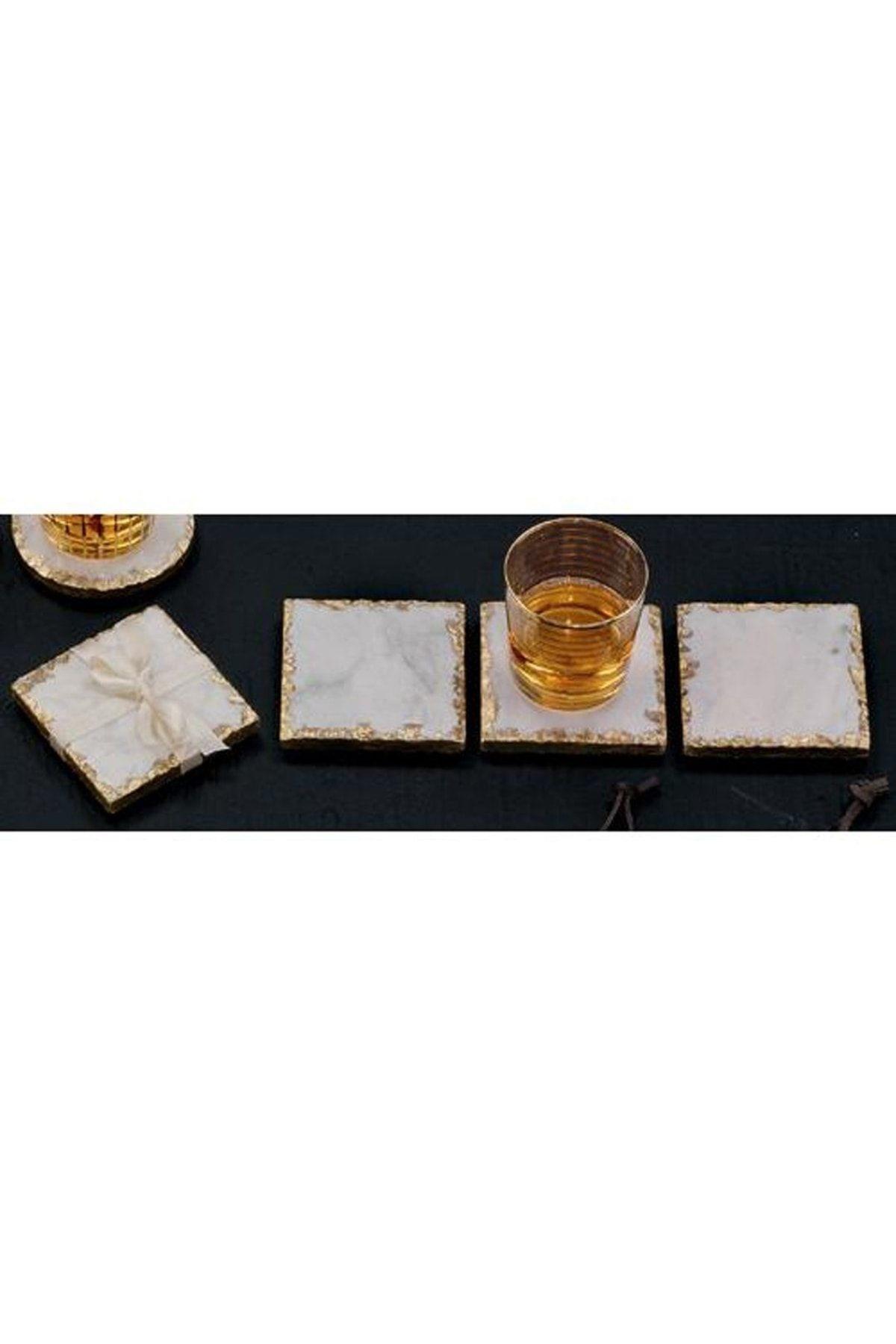 Carrara Kare Bardak Altlığı (4 Adet) - 10.5Cmx10.5Cm