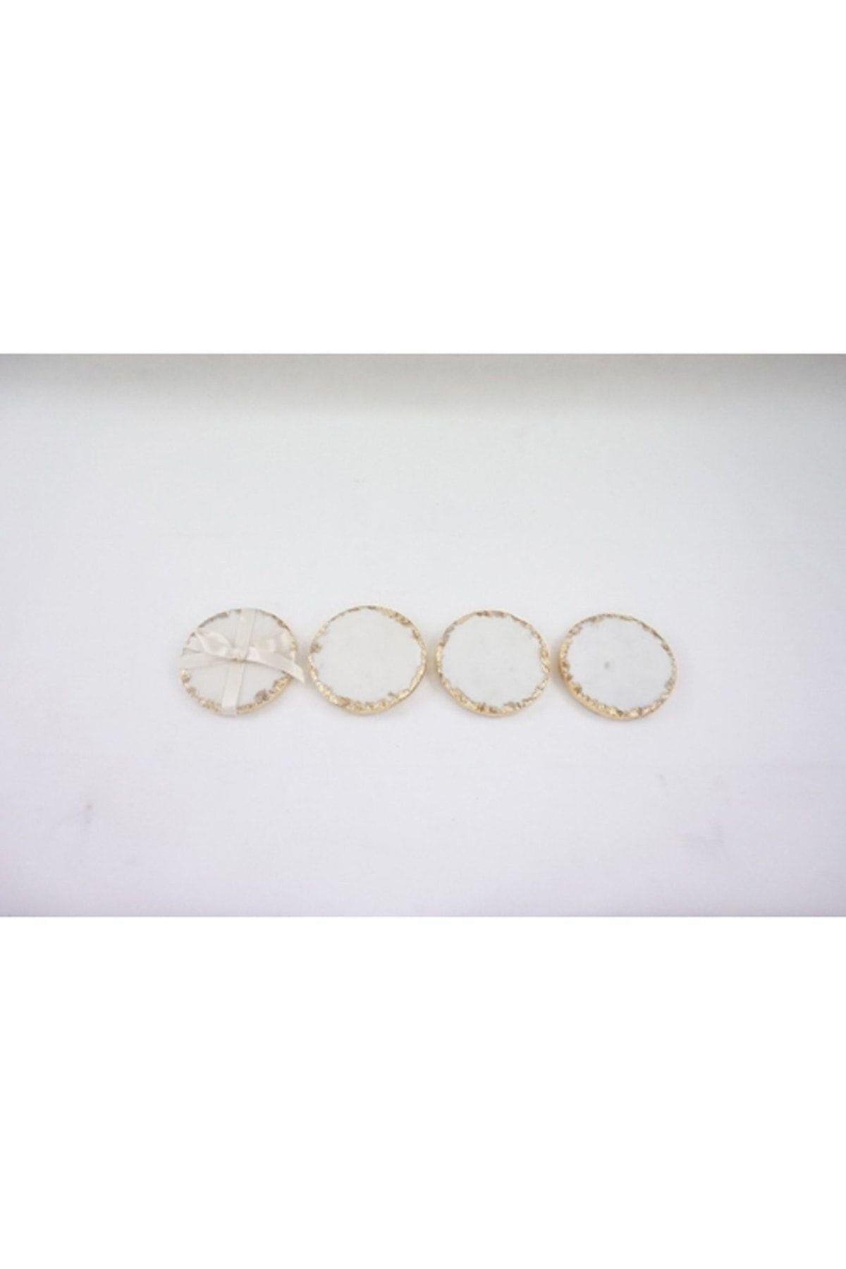 Carrara Yuvarlak Bardak Altlığı (4 Adet) - Ø 10.5 Cm