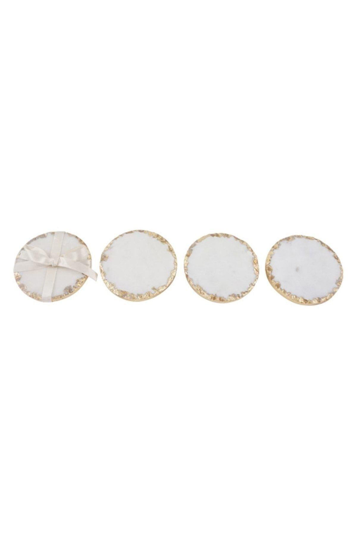 Carrara Yuvarlak Bardak Altlığı (4 Adet) - Ø 10.5 Cm